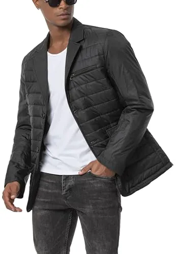 Redbridge Herren Steppjacke - Eleganter Blazer-Stil in Schwarz - Funktionsjacken: Diese leichte Übergangsjacke kombiniert Blazer-Optik mit Wärmeisolierung und ist ideal für kühle Tage – vielseitig für formelle und lässige Outfits.