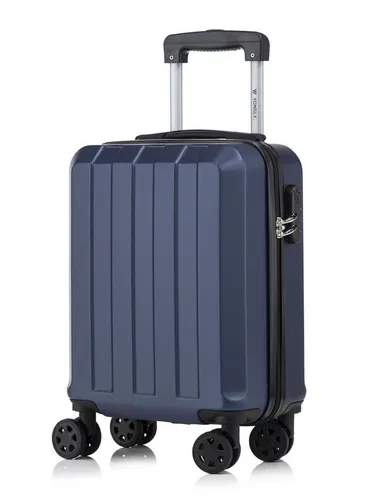 YONSLY Trolley Reisekoffer Dunkelblau mit 4 Rollen - Robuster Hartschalenreisekoffer mit 360°-Doppelrollen für mühelose Mobilität. Integriertes Sicherheitsschloss und ergonomischer Gummigriff sorgen für Sicherheit und Komfort auf Reisen.
