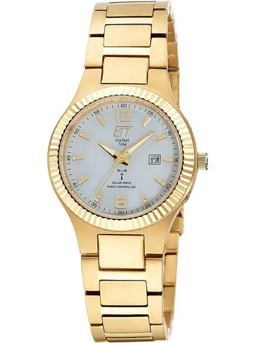 ETT Eco Tech Time Funk Solar Damen Uhr - Armbanduhren für Damen mit Solarantrieb und funkgenauer Zeitumstellung, leichtes und widerstandsfähiges Titan-Armband, nie wieder Batteriewechsel.