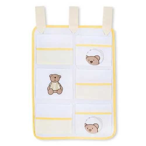 Betttasche Babybetttasche Spielzeugtasche Utensilo für Babybett Little Bear