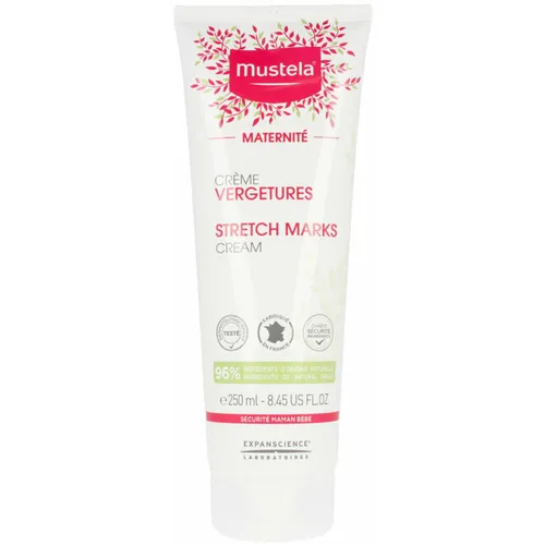 Mustela Maternite Stretch Marks Cream 250ml - Babypflege, speziell entwickelt zur Vorbeugung von Dehnungsstreifen während der Schwangerschaft, mit nährenden Inhaltsstoffen wie Avocadoöl und Traubenkernöl.