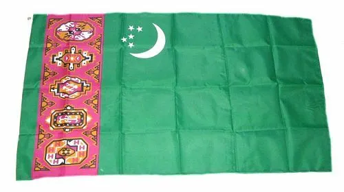 Flagge / Fahne Turkmenistan Hissflagge 90 x 150 cm in grün von FahnenMax®