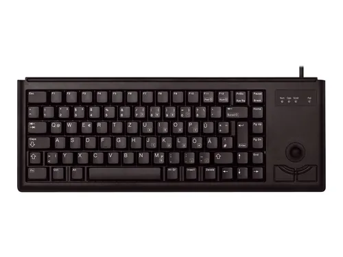 Cherry G84-4400 - Kabelgebundene QWERTY-Tastatur mit integriertem Trackball, ideal für platzsparende Anwendungen und 19-Zoll-Applikationen
