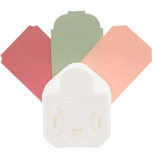 Vaessen Creative 3-in-1 Eckenstanzer, Papierstanzer für DIY Projekte, Scrapbooking und Karten Basteln 8, 15, 20 mm, White Pink