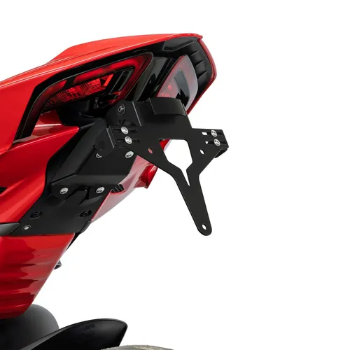 ZIEGER Kennzeichenhalter für Ducati Panigale V4 - Schwarz - Motorradzubehör mit hochwertigem Kennzeichenhalter in Schwarz, inklusive Montageset und Blinkerhaltern für eine einfache und sichere Installation.