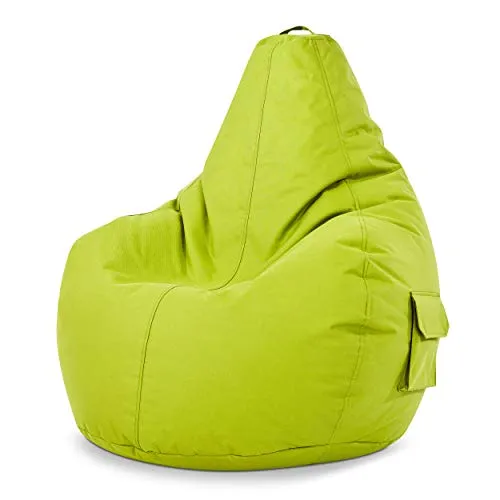 Green Bean Sitzsack, Hellgrün - Komfort für Gamer - Sitzsäcke: Cooler Gaming Sitzsack mit Rückenlehne, gefüllt mit 230 Litern EPS-Perlen für ergonomischen Sitzkomfort. Robuster, waschbarer Bezug aus Polyester-PVC, ideal für Indoor und Outdoor. Perfekt für gemütliche Zocker-Nächte!