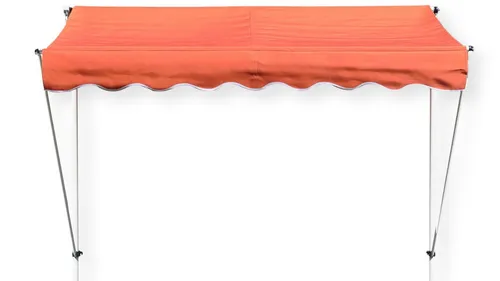 Grasekamp Klemmmarkise 250x130 cm - Orange - Markisen, schnell montierbar ohne Bohren, ideal für Balkon oder Terrasse, leichtes Ein- und Ausfahren mit Kurbelantrieb.