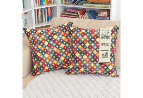 Selfitex Dekokissen mit buntem Muster im 2er Set, 30x50/40x40/50x50 inkl. Füllkissen, hochwertig gewebter Gobelin Kissenbezug mit weichem Füllkissen