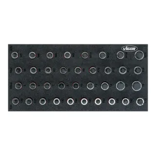 Vigor V5099 Schraubendrehereinsatz-Set - Steckschlüsseleinsatz Set mit 2K Weichschaum-Einlage für perfekte Ordnung. Jedes Werkzeug hat seinen Platz und ist verrutschsicher, leicht zu reinigen und resistent gegen Öle und Fette.