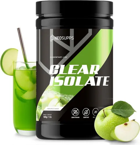 NEOSUPPS Clear Whey Isolate Green Apple 500g – Erfrischendes Proteinpulver