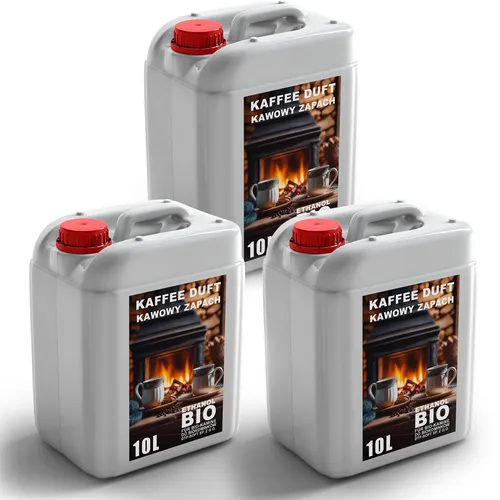 Liter Bioethanol KAFFEEDUFT Premium 100% für Bio Alkohol für Kamin 3 x 10L 30