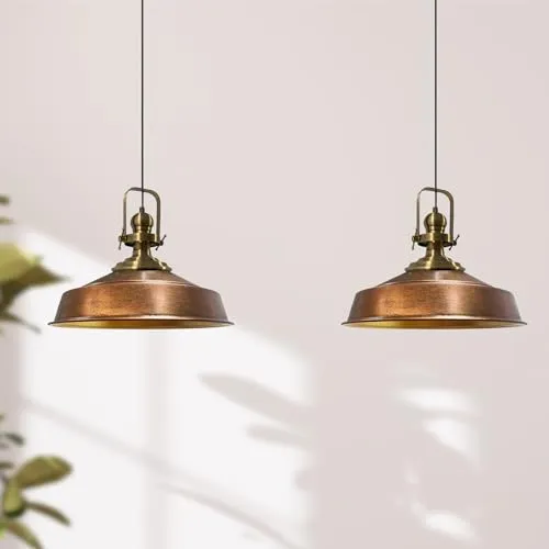 Bamyum Pendelleuchte Asletl - Vintage 2-Flammige Hängelampe aus Metall - Lampen-Kategorie: Moderne Pendelleuchte mit verstellbarem Kabel, ideal für Flur, Küche oder Wohnzimmer - verleiht Ihrem Raum einen industriellen Charme.