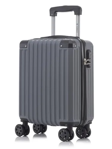 yonsly Trolley Reisekoffer S, Grau – Handgepäck mit 4 Rollen - Robuster Hartschalenreisekoffer mit 360°-Doppelrollen für mühelose Mobilität. Integriertes Sicherheitsschloss sorgt für Schutz Ihrer Gegenstände. Ideal für Reisen und Alltag.