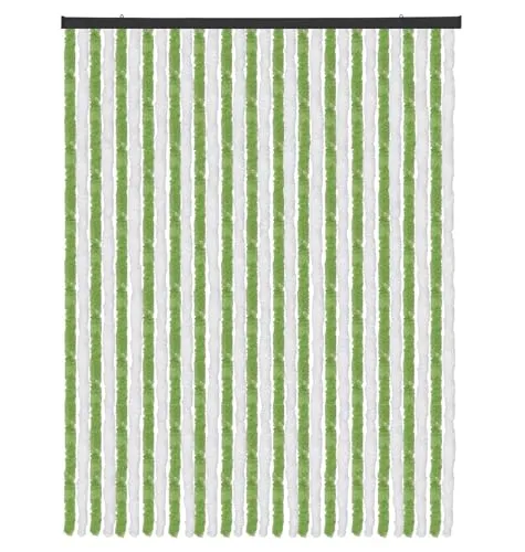 Arsvita Flauschvorhang Türvorhang (120x220 cm) in Grün-Weiß – Insektenschutz für Balkon und Terrasse