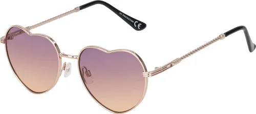 Damen Sonnenbrille Herz Form Designer 80er Modern Urlaub Sommer Strand 30497 Lila-Braun