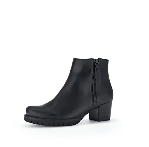 Gabor Damen Ankle Boots - Knöchelhoch mit Reißverschluss in Schwarz - Wanderschuhe mit moderater Mehrweite (G) für optimalen Tragekomfort, ideal für Übergangszeiten und vielseitig kombinierbar.