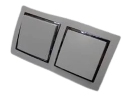 Levina S 2-er Klingel Taster silberner Rand / -#7220