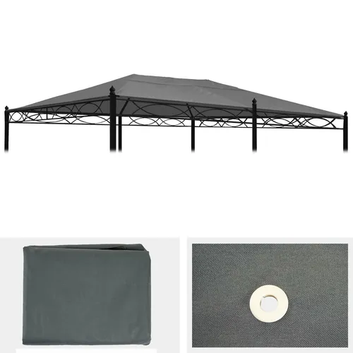 Ersatzbezug für Dach Pergola Pavillon Cadiz 5x3m, grau