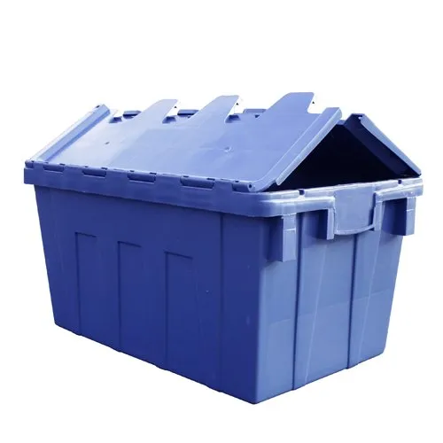 VISO DSW5536 Klappdeckelbox 600x320x400 mm Blau - Leere Behälter für effiziente Aufbewahrung, ideal für Werkstatt und Zuhause. Mit praktischem Klappdeckel für einfachen Zugriff und Ordnung.