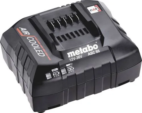 Metabo ASC 55 Schnellladegerät 627046000 - Universelles Ladegerät für Schiebesitz-Akkus (12-36V). Dank patentierter 