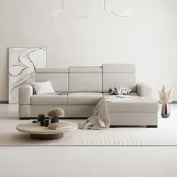BEAUTYSOFA Ecksofa ALEX MINI mit Schlaffunktion - Ecksofa in Hellbeige, ideal für moderne Räume mit verstellbaren Kopfstützen und praktischer Schlaffunktion für Gäste.
