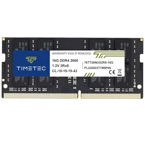 Timetec 16 GB DDR4 2666 MHz (PC4-2666V) PC4-21300 SODIMM – Non-ECC Unbuffered, 260-Pin, 1,2 V, CL19 Speichermodul für Laptops, Mini-PCs und All-in-One-Computer
