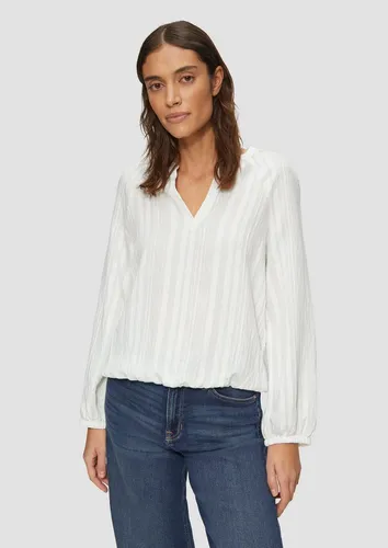 s.Oliver Bluse mit Strukturstreifen Ecru 46 - Bluse für Damen mit relaxtem Schnitt, eleganten Strukturstreifen und fließender Qualität, ideal für einen lässigen, stilvollen Look.