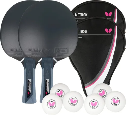 Butterfly Timo Boll Titanium Set: 2 Tischtennisschläger + 2 Bälle + 2 Cases