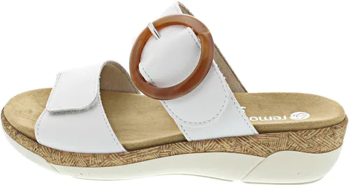 Remonte Pantolette Keilabsatz in Weiß, Sommerschuh mit Wechselfußbett 42 EU - Stilvolle Pantolette mit 4 cm Keilabsatz und gepolstertem Wechselfußbett für optimalen Tragekomfort. Ideal für warme Sommertage.