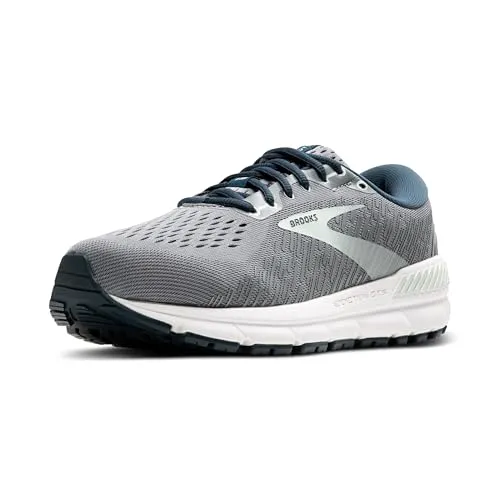 Brooks Damen Addiction Gts 15 Sneaker, Grau Marineblau Aqua, 40.5 EU - Laufschuhe mit GuideRails-Technologie für hervorragenden Support und einzigartiger Vorfußkonstruktion für optimalen Tragekomfort.