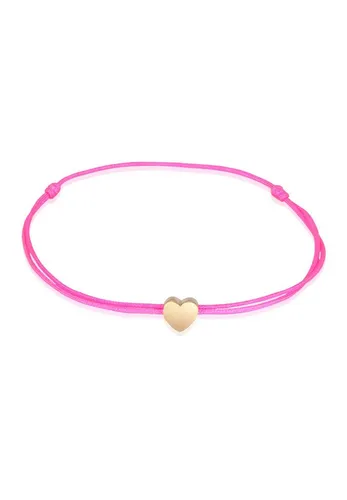 Elli Armband Herz Liebe 925 Silber - Romantisches Armband aus 925 Silber mit zartem Herz-Element, verziert mit einem feinen Textilband. Perfekt anpassbar und ideal als Geschenk für besondere Anlässe.