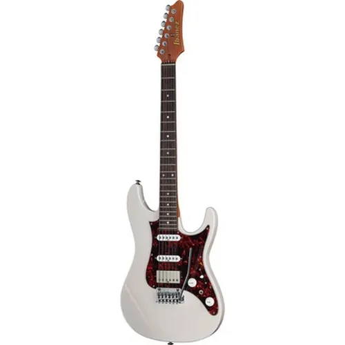 Ibanez AZ2204N-AWD Antique White Blonde - Premium E-Gitarre der AZ Prestige Series, ausgestattet mit hochwertigen Seymour Duncan Tonabnehmern und einem edlen Korpus aus Erle. Inklusive Hardshell Koffer für optimalen Schutz.