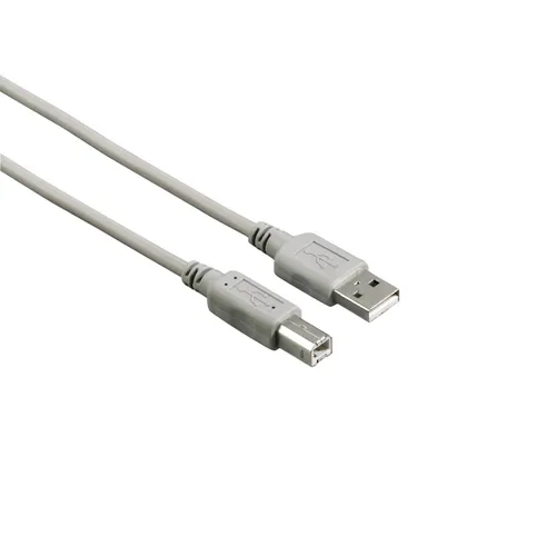 Hama USB 2.0 Kabel 1,3m 480MBit/s Grau für PC Notebook Drucker Scanner