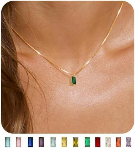 14K Vergoldete Geburtsstein Damen Halskette von Glorria