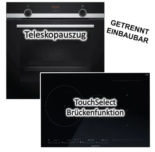 Herdset Siemens Backofen mit Küppersbusch Induktionskochfeld - 80 cm, autark