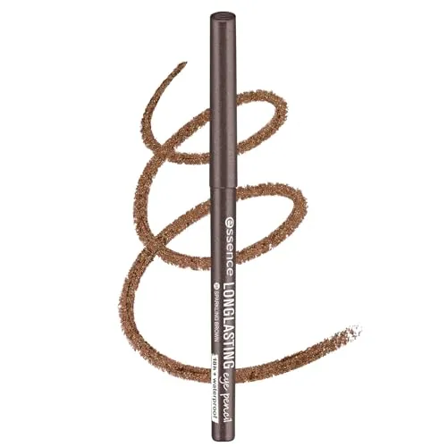 essence LONG-LASTING eye pencil 35 sparkling brown – Drehbarer Kajalstift mit intensiver Farbagabe – Vegane Kosmetik – Wasserfest, Langanhaltend & ohne Parfum