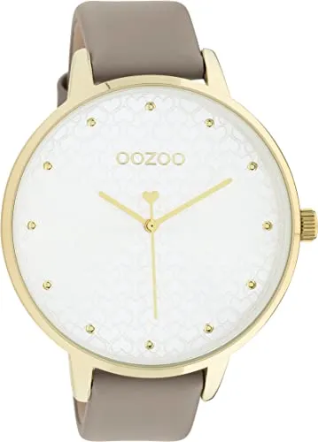 Oozoo Timepieces Damen Uhr C11037 - Edle Armbanduhr mit Lederarmband - Armbanduhren für Damen - Stilvolle, robuste Uhr mit hochwertigem Lederarmband und gehärtetem Mineralglas, ideal für jeden Anlass und als Geschenk.