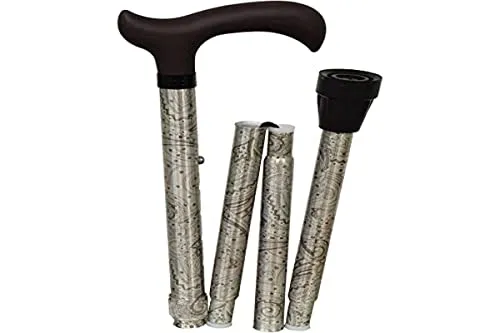 Gehstock aus Aluminium, ausziehbar und faltbar, Beige
