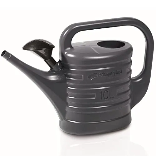 Gießkanne mit Brausekopf 10 L Anthrazit Kunststoff Gartengießkanne Garten Pflanzen Blumen