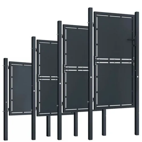 vidaXL Gartentor 100x175cm Anthrazit - Scheunentore & Scheunentüren – Robust aus Stahl, sorgt für Sicherheit und Privatsphäre mit einfacher Montage dank stabilen Pfosten und Scharnieren.