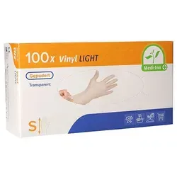 Medi-Inn Vinyl Light Einmalhandschuhe, transparent, gepudert S / 100 Stück
