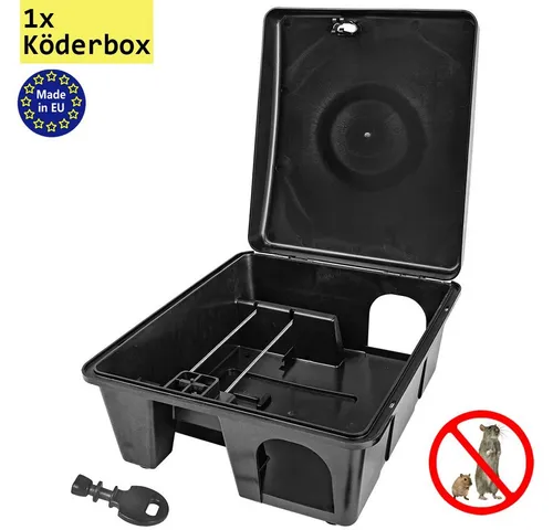Petigi Lebendfalle 1x Köderstation Mäusefalle Mäusebox Köderbox Rattenbox Nagerstation