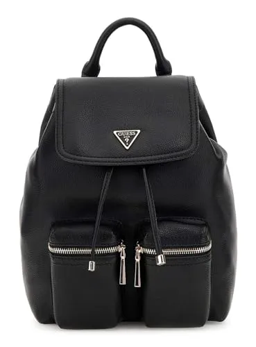 GUESS Rucksack Freizeitrucksack Manhattan II Flap Backpack Black schwarz