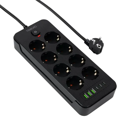 Mehrfachsteckdose Steckdosenleiste mit 6 8 fach 3 USB 3USB-C Anschluss Steckdose