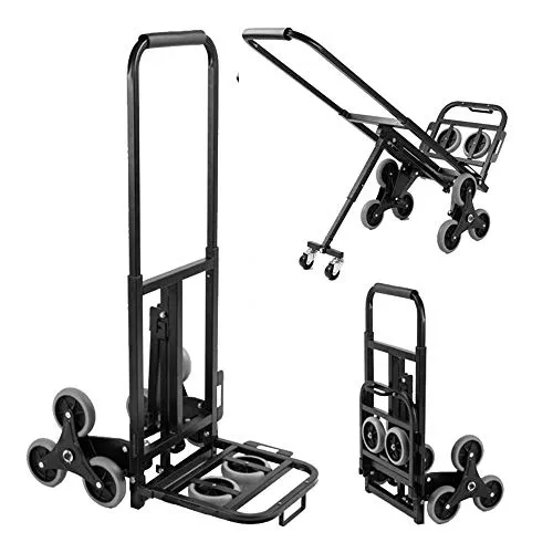 sogesfurniture Treppensteiger-Sackkarre Transportkarre klappbare Handkarre, mit kostenlosem Gummiband für Fixieren der Gegenstände, bis 150KG Tragkraft, BHEU-KT-2025B