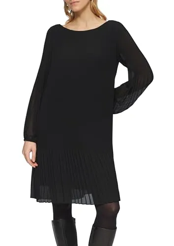 s.Oliver BLACK LABEL Plissiertes Chiffonkleid schwarz 42 von s.Oliver