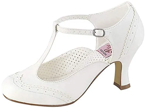 Pleaser Damen Flapper 26 T-Spange - Weiß (Wht Pu) - 41 EU (8 UK)