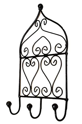 Vintage Garderobe Kleiderhaken Schwarz Sebta Mittel 31cm groß 3er Haken | Hakenleiste Wandhaken für die Wand oder Tür | Kleiderhakenleiste Garderobenhaken aus Metall | handtuchhaken im Bad oder Küche