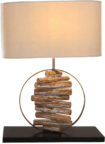 Tischlampe / Tischleuchte, in Bali handgemachtes Unikat aus Naturmaterial, Baum