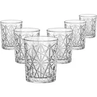 Whiskyglas Lounge, D.O.F., Bormioli Rocco - 390ml (6 Stk.) - Hochwertige Double Old Fashioned Gläser, brillantes Design mit Schliffdekoration - ideal für stilvolle Whiskygenüsse.